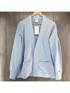 Nike Dri-FIT Standard Issue Men's Golf Cardigan Baby Blue Size Large FB5464-440